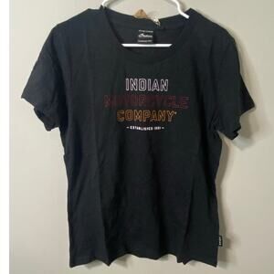 New Indian Motorcycle BK Tri Color Logo Graphic Shirt Size 2XL